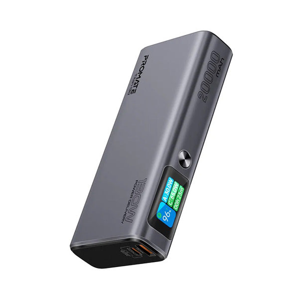 Promate Electronics Accessories Grey / Brand New / 1 Year Promate, Titan-130, Sleek 130W Multi-Port Power Delivery Power Bank with TFT LCD Screen