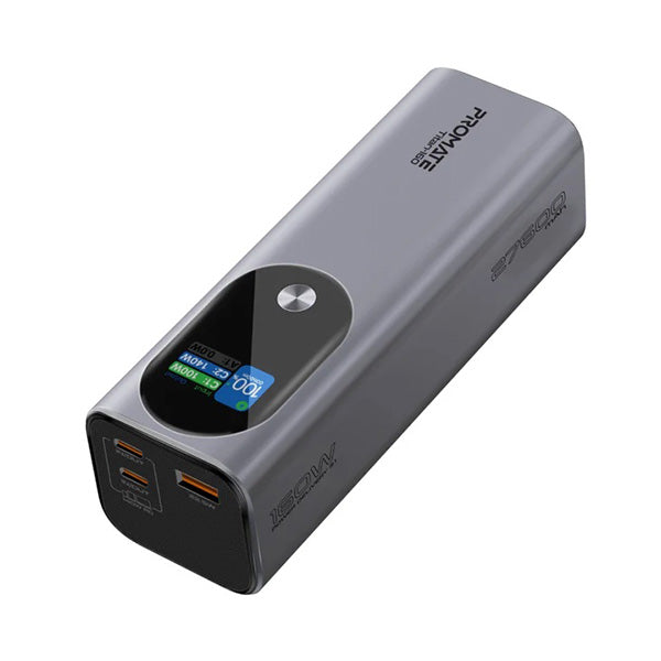 Promate Electronics Accessories Grey / Brand New / 1 Year Promate, Titan-160, Ultra-Compact 160W Multi-Port PD 3.1 Power Bank with TFT LCD Screen