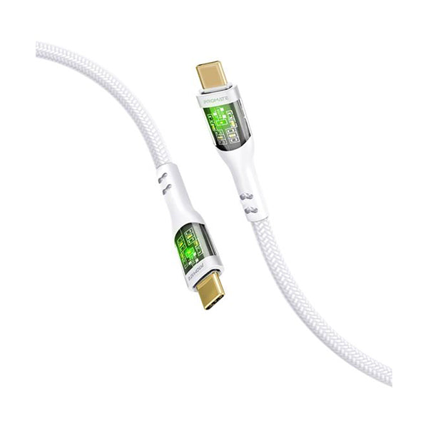 Promate Electronics Accessories White / Brand New Promate, Transline-CC200, 2m USB-C To USB-C Cable with Transparent Connectors - TRANSLINE-CC200