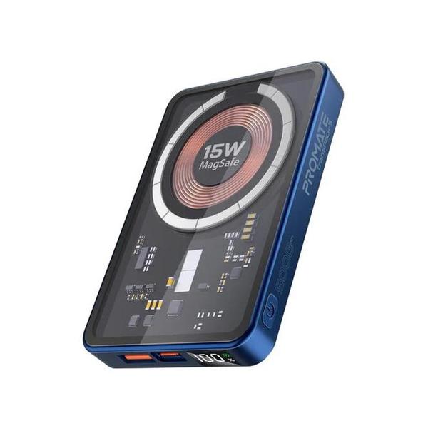 Promate Electronics Accessories Navy / Brand New / 1 Year Promate, TransPack-5, Transparent 15W MagSafe Wireless Charging Power Bank