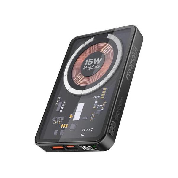 Promate Electronics Accessories Black / Brand New / 1 Year Promate, TransPack-5, Transparent 15W MagSafe Wireless Charging Power Bank