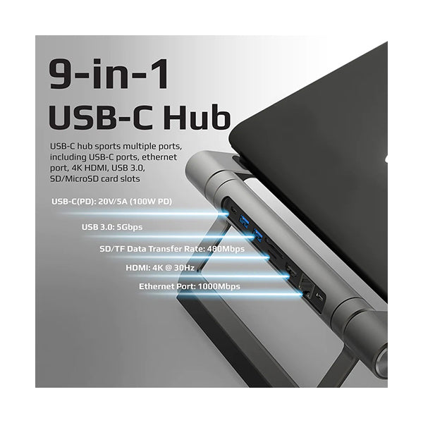 Promate PrimeBase-C Multiport USB-C Hub Laptop Stand Price in Lebanon ...