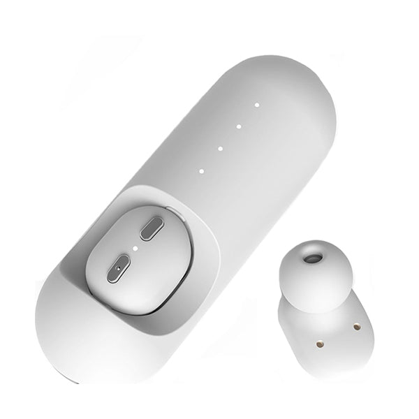 Qcy Audio White / Brand New QCY Bluetooth Earbud Wireless In-Ear Headphone for Hands-Free Calling and Music with Portable Charger - MINI1