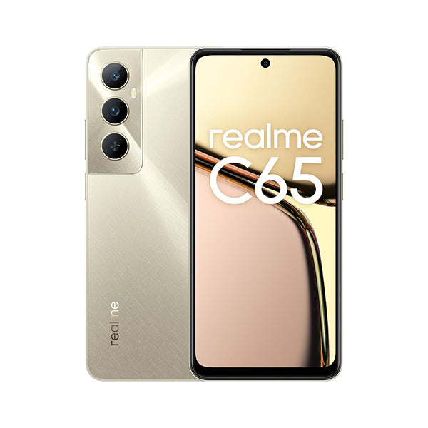 Realme Communications Lightning Gold / Brand New / 1 Year Realme C65 16GB/256GB (8GB Extended RAM) + 120 Days Screen Replacement Warranty