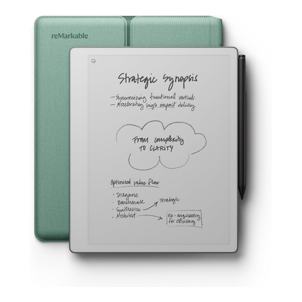 reMarkable Electronics Accessories Mist Green / Brand New / 1 Year reMarkable - Paper Pure – 10.3” Paper Tablet Bundle with Marker Plus and Sleeve Folio 32GB