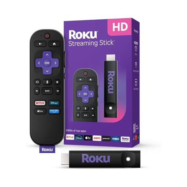 Roku Video Black / Brand New / 1 Year Roku Streaming Stick HD 2025 — HD Streaming Device for TV with Roku Voice Remote, Free & Live TV