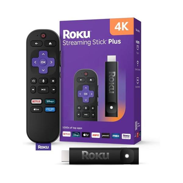 Roku Video Black / Brand New / 1 Year Roku Streaming Stick Plus 2025 - 4K & HDR Roku Streaming Device for TV with Voice Remote - Free & Live TV
