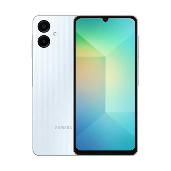 Samsung Communications Light Blue / Brand New / 1 Year Samsung Galaxy A06 4GB/128GB + FREE XO-C143 Desk Phone Holder