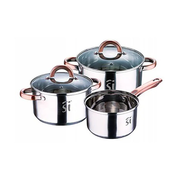 San Ignacio Kitchen & Dining Stainless Steel / Brand New / 1 Year San Ignacio, 5 Pcs Stainless Steel Cookware Set - Sg-8160