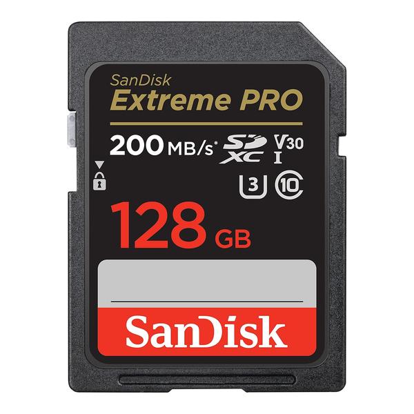 SanDisk Electronics Accessories Brand New SanDisk 128GB Extreme PRO SDXC UHS-I Memory Card - C10, U3, V30, 4K UHD, SD Card - SDSDXXD-128G