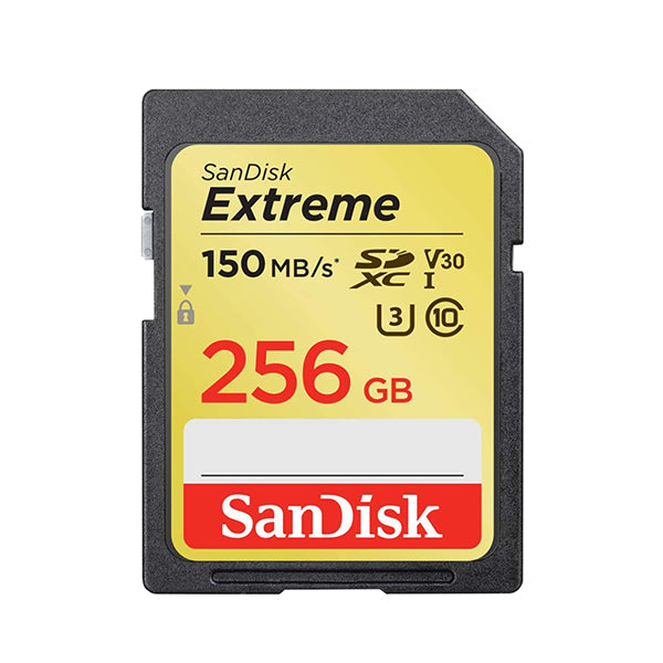 SanDisk Electronics Accessories Brand New SanDisk 256GB Extreme SDXC UHS-I Memory Card – 150MB/s