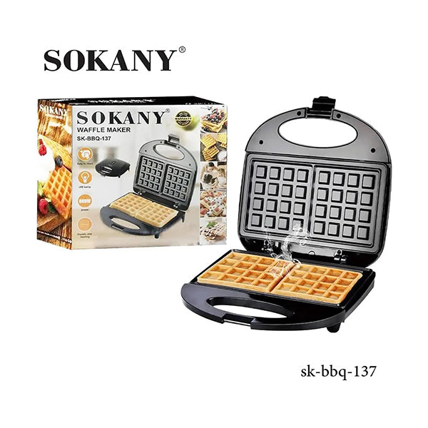 Sokany Kitchen & Dining Black / Brand New Sokany, Double Waffle Maker - SK-BBQ-137