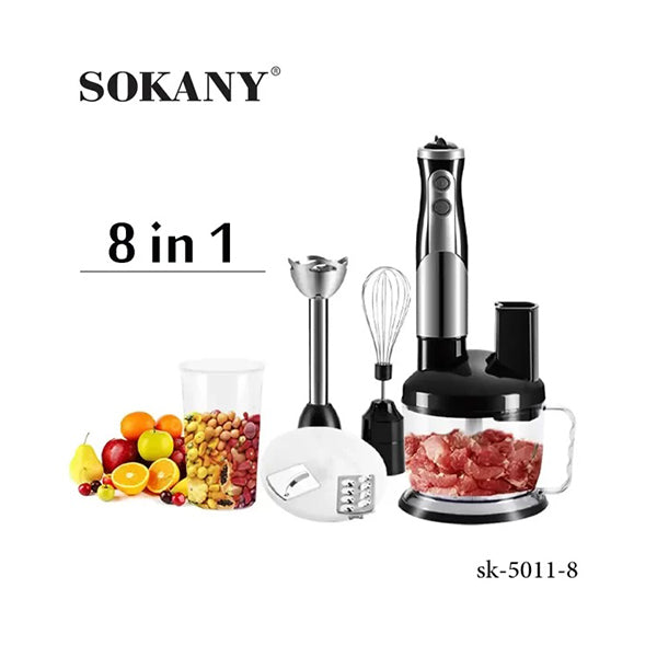 Sokany Kitchen & Dining Silver / Brand New Sokany, Electric 8 in 1 Hand Blender, 700W - SK-5011-8