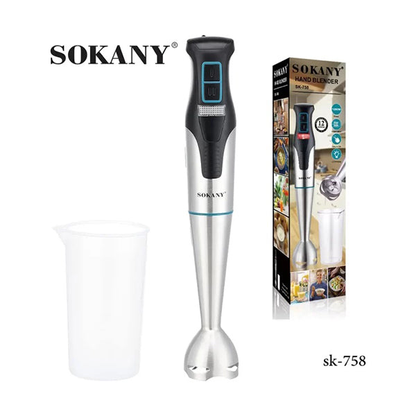 Sokany Kitchen & Dining Silver / Brand New Sokany, High Power Hand Blender, 1200w - SK-758