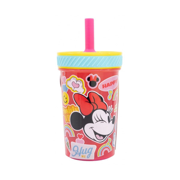 Stor Kitchen & Dining Pink / Brand New Disney Stor Drop Safe Silicone Straw PP Tumbler 370ml Minnie Mouse Flower Power - 74487