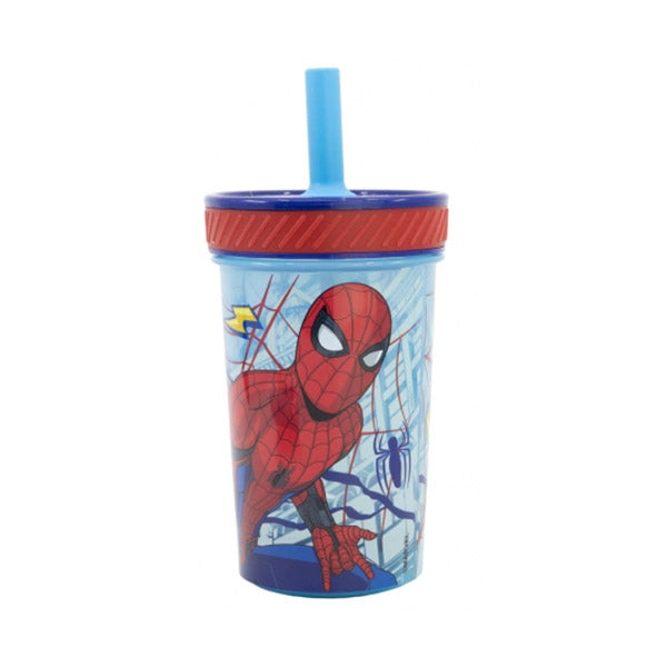 Stor Kitchen & Dining Blue / Brand New Disney Stor Drop Safe Silicone Straw PP Tumbler 370ml Spiderman Dimension - 74787