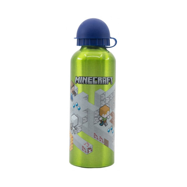 Stor Kitchen & Dining Green / Brand New Disney Stor High Aluminium Bottle 530ml Minecraft Isometric - 40460