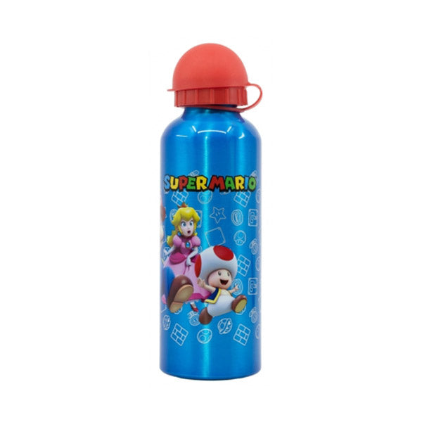 Stor Kitchen & Dining Blue / Brand New Disney Stor High Aluminium Bottle 530ml Super Mario - 75260