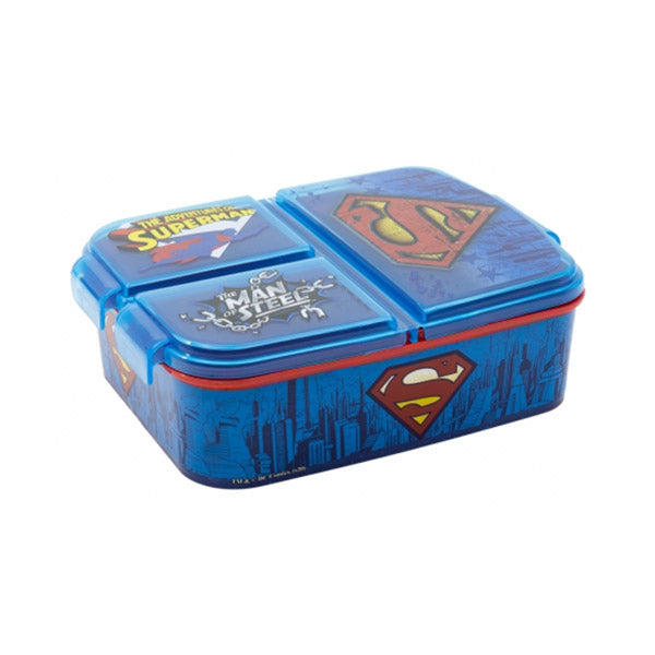 Stor Kitchen & Dining Blue / Brand New Stor Multi Compartment Sandwich Box Superman Symbol - 85620