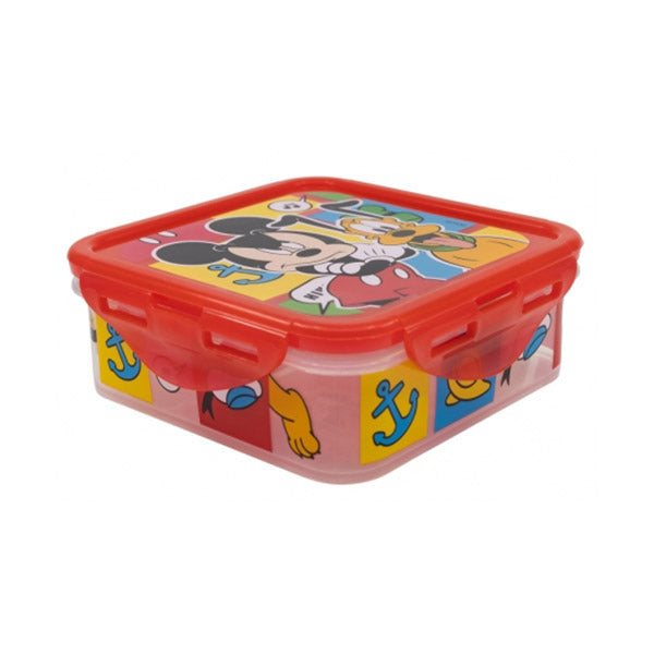 Stor Kitchen & Dining Red / Brand New Stor Square Hermetic Food Container 500ml Mickey Mouse Better Together - 74359