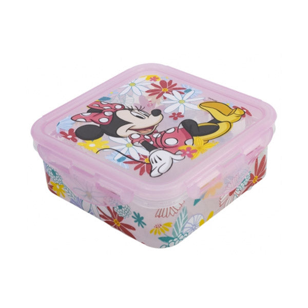 Stor Kitchen & Dining Pink / Brand New Stor Square Hermetic Food Container 500ml Minnie Mouse Spring Look - 74459