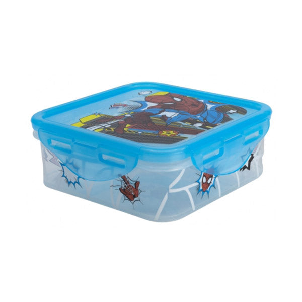 Boîte à Lunch Enfant STOR - SPIDERMAN Midnight Flyer - Sans BPA, Fermeture Sécurité - Style Comics