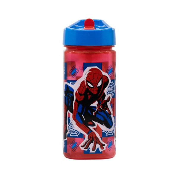 Stor Kitchen & Dining Red / Brand New Stor Square Water Bottle 510ml Spiderman Arachnid Grid - 74714