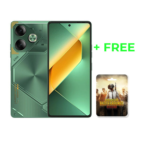 Tecno Communications Comet Green / Brand New / 1 Year TECNO Pova 6 16GB/256GB (8GB Extended RAM) Cover and Protection Included + Free PUBG Mobile 60 UC Voucher + 100 Days Screen Replacement Warranty