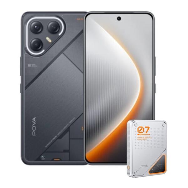 Tecno Communications Black / Brand New / 1 Year Tecno Pova 7 Ultra 5G 24GB/256GB (12GB Extended RAM) + Free Tecno Magnetic Wireless Power Bank 5000mAh + Cover and Protection Included + 100 Days Screen Replacement Warranty