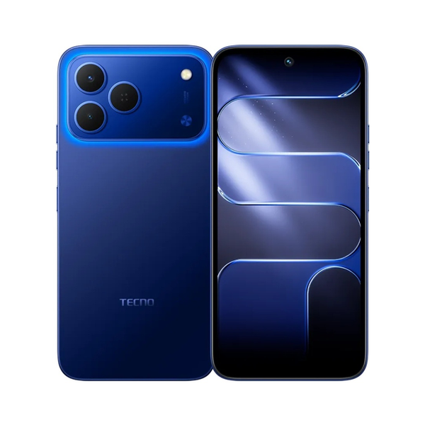 Tecno Communications Halo Blue / Brand New / 1 Year Tecno Spark 50 12GB/128GB (8GB Extended RAM) + Cover and Protection Included + 100 Days Screen Replacement Warranty