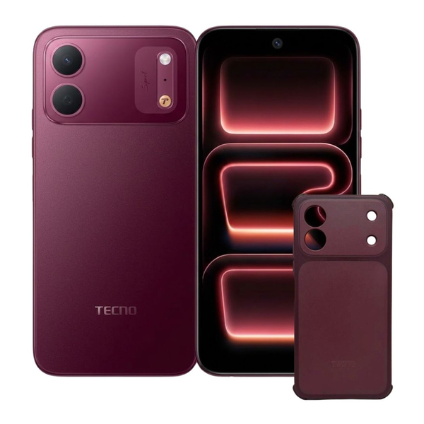 Tecno Communications Burgundy Red / Brand New / 1 Year Tecno Spark 50C 12GB/128GB (8GB Extended RAM) + Cover and Protection Included + 100 Days Screen Replacement Warranty