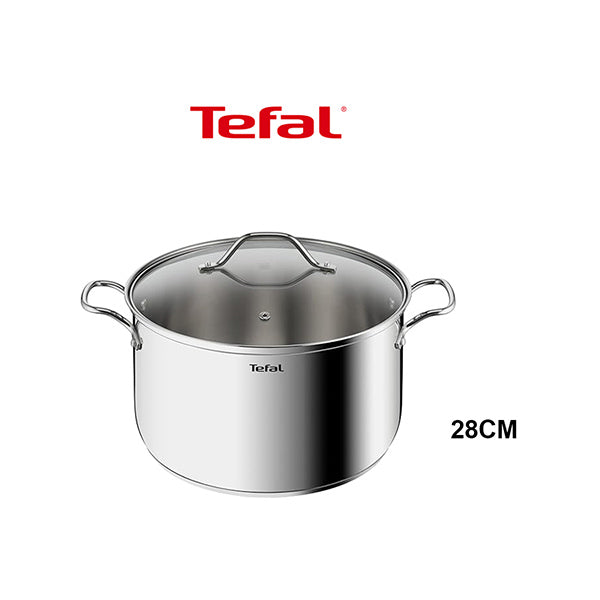 Tefal Kitchen & Dining Tefal B8646404 Intuition SS Stockpot 28cm + Lid (9,6L)