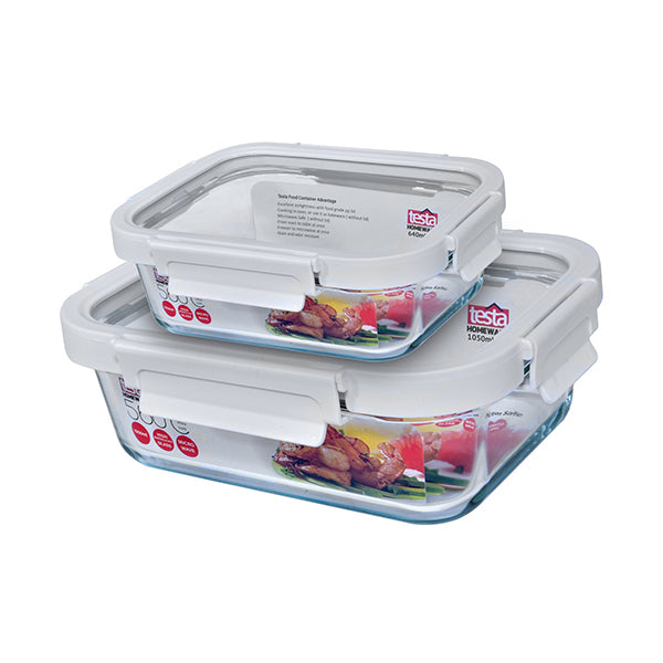 Testa Kitchen & Dining Brand New Testa Food Container 640 Ml. Rectangle with Testa Food Container 1050 Ml. Rectangle + Free Testa Skimmer and Testa Spatula