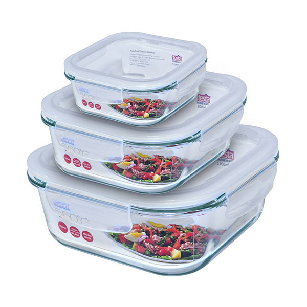 Testa Kitchen & Dining Transparent / Brand New Testa, Food Container Set of 3 - 106