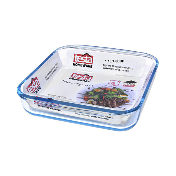 Testa Kitchen & Dining Transparent / Brand New Testa Glass Bakeware 1.1L Square - 2734040025