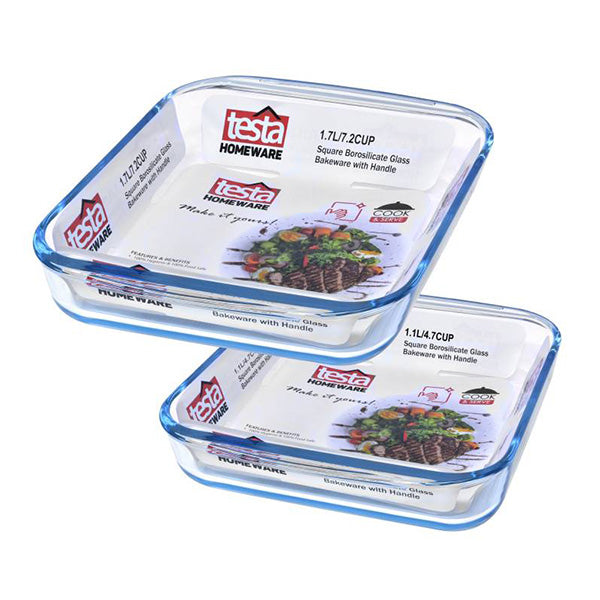 Testa Kitchen & Dining Transparent / Brand New Testa, Glass Bakeware Square - 114