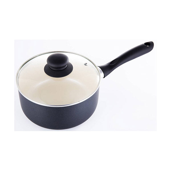 Testa Kitchen & Dining Black / Brand New Testa, Sauce Pan Pressed Ceramic Coating, with Glass Lid 16Cm - 1835035116