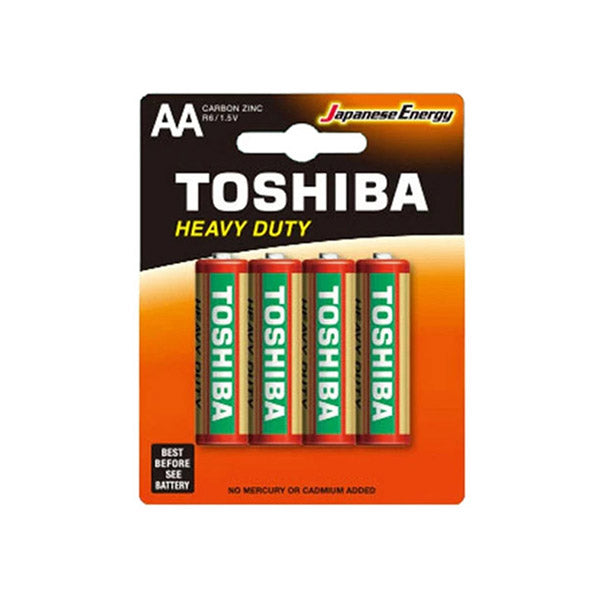 Toshiba Electronics Accessories Orange / Brand New Toshiba 1.5V Heavy Duty AA Carbon Zink Batteries 4 Pcs R06