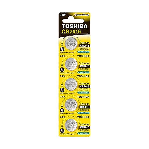 Toshiba Electronics Accessories Silver / Brand New Toshiba CR2016 3V Lithium Battery 5 Pieces  BP-1C