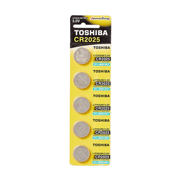Toshiba Electronics Accessories Silver / Brand New Toshiba CR2025 3V Lithium Battery 5 Pieces BP-1C