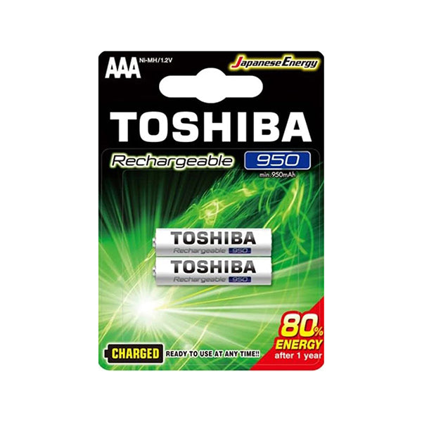 Toshiba Electronics Accessories White / Brand New Toshiba Rechargeable Battery AAA 950mAh 2 Pack BP2