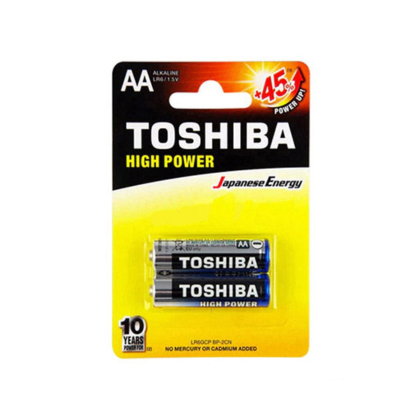 Toshiba Electronics Accessories Silver Blue / Brand New Toshiba Size AA High Power Alkaline Batteries 2 Pack LR06