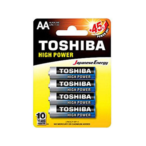 Toshiba Electronics Accessories Silver Blue / Brand New Toshiba Size AA High Power Alkaline Batteries 4 Pack
