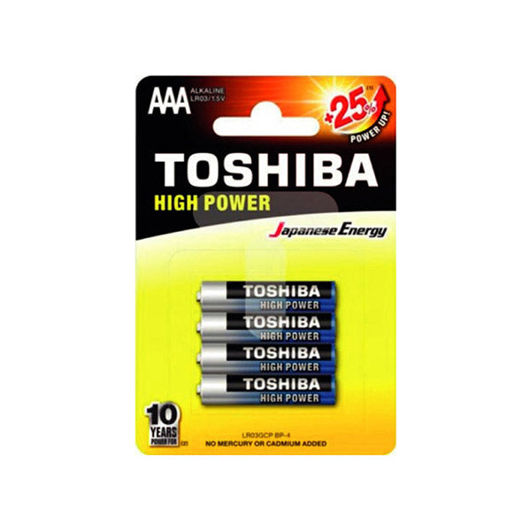 Toshiba Electronics Accessories Silver Blue / Brand New Toshiba Size AAA High Power Alkaline Batteries 4 Pack