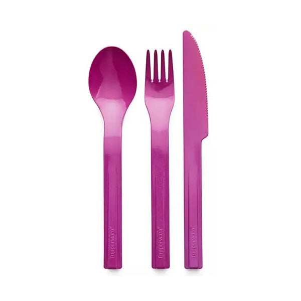 Tupperware Kitchen & Dining Purple / Brand New Tupperware, Outdoor Dining Cutlery Set Knife Spoon Fork - 238430