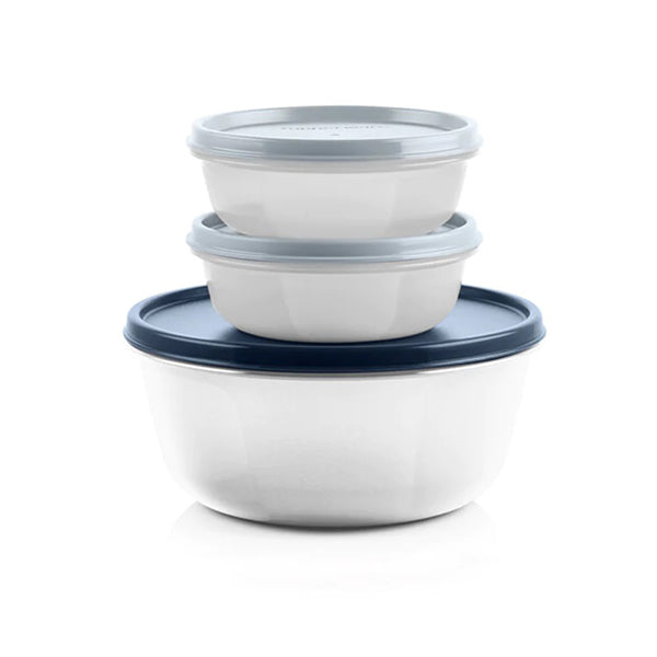 Tupperware Kitchen & Dining White / Brand New Tupperware, S.S. Bowls Set of 3 - 268897