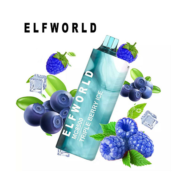 Vape ELFWORLD MC8500 Vape Triple Berry Ice, 8500 Puffs 14ml E-liquid Disposable Hookah Bar