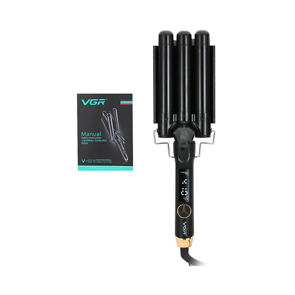 Vgr Personal Care Black / Brand New VGR Hair Curling 3 Barrel Iron V-591