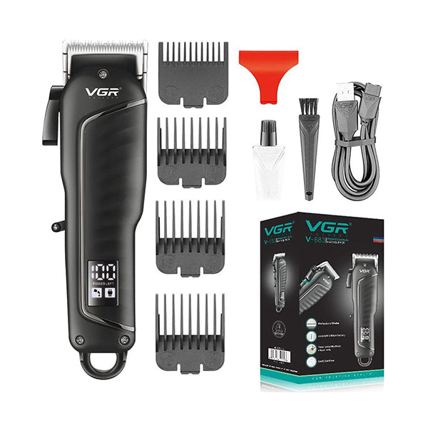 Vgr Personal Care Black / Brand New VGR Professional Cordless Hair Clipper with LED Display V-683