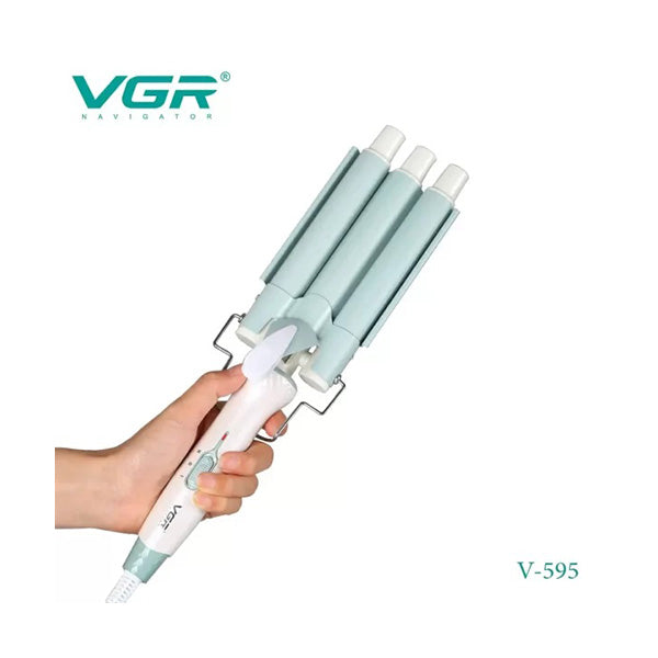 Vgr Personal Care Light Blue / Brand New VGR, Professional Wavy Hair 3 Barrels Curling Iron - V-595